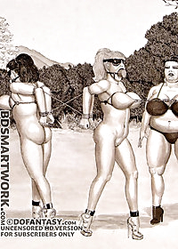 The landlady picked up a carpet beater and flogged their breasts with it pic 2