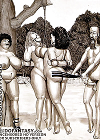 The landlady picked up a carpet beater and flogged their breasts with it pic 3