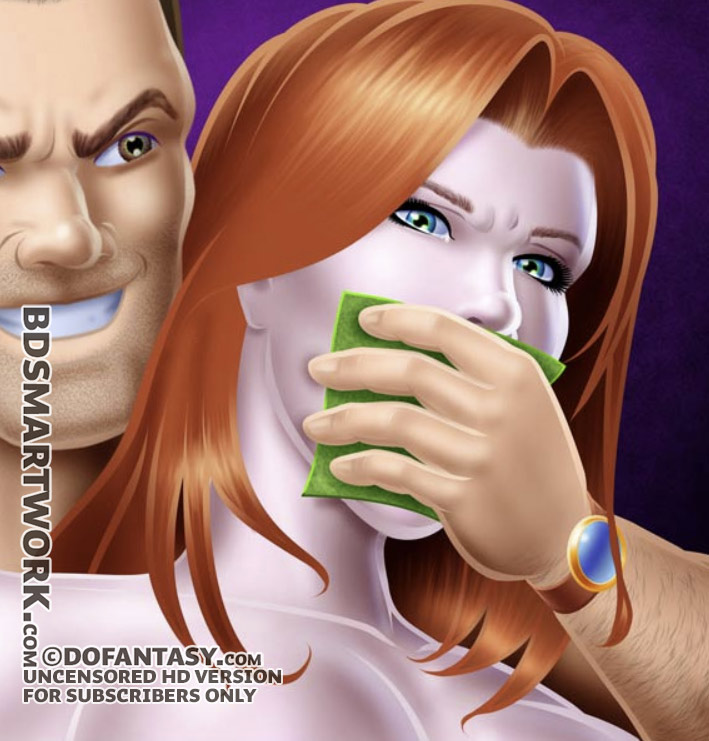 She lay there like a butterfly in a collection, wearing only a strapped in dildo