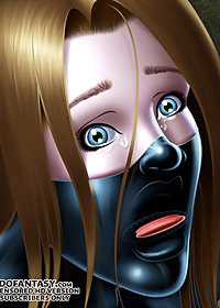 Bulging lace bra, garter belt, stockings, and black patent leather, six-inch, high heels pic 3