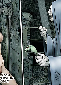 Rufia pulled her robe open and showed him her breasts, he hugged her and licked her breasts pic 3